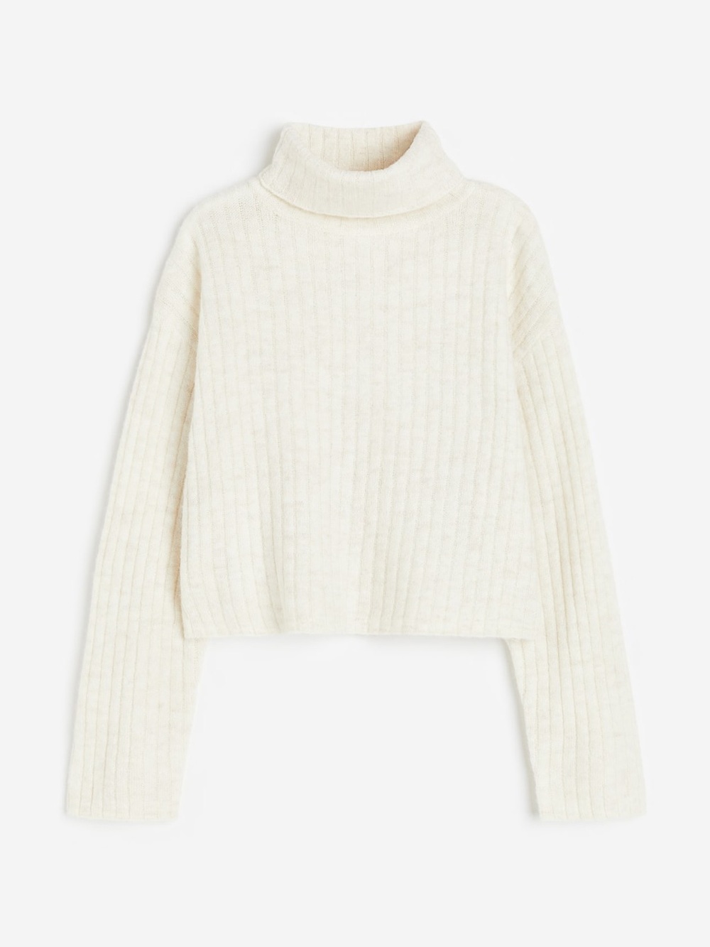 H&M Ribbed Long Sleeve Cropped Sweater